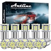 Antline 1157 BAY15D 7528 2057 2357 LED Bulbs White, Super Bright 3014 54-SMD LED Replacement for 12V-24V RV Camper Car Vehicle Trailer Trunk Backup Reverse Tail Brake Turn signal Lights (Pack of 10)