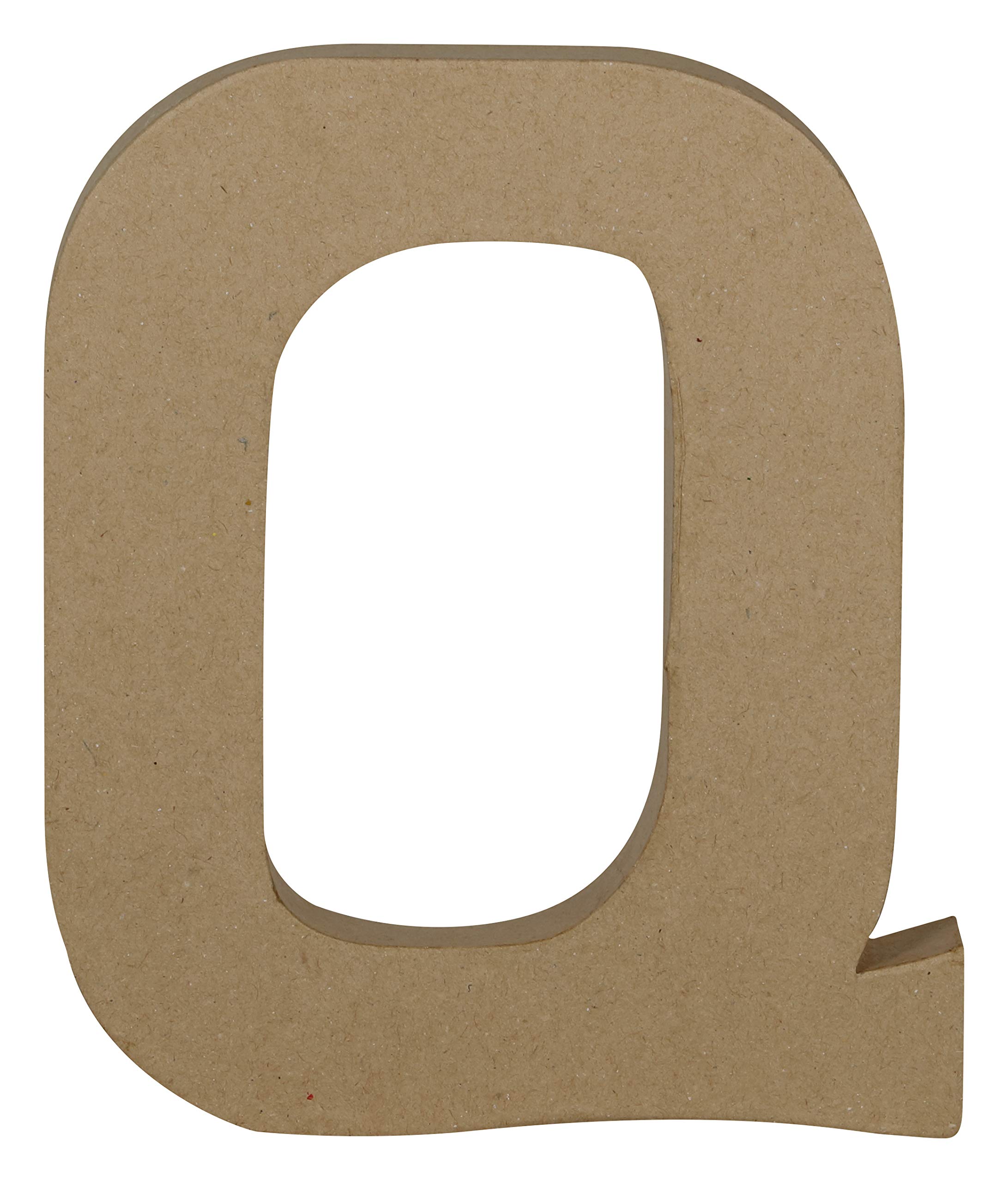 Décopatch - Ref AC868C - Papier-Maché Alphabet - Uppercase Serif Letter "Q" - Fun to Decorate Using Décopatch Papers, Glue & Varnish, 15.3 x 16.5 x 2.8cm - Brown