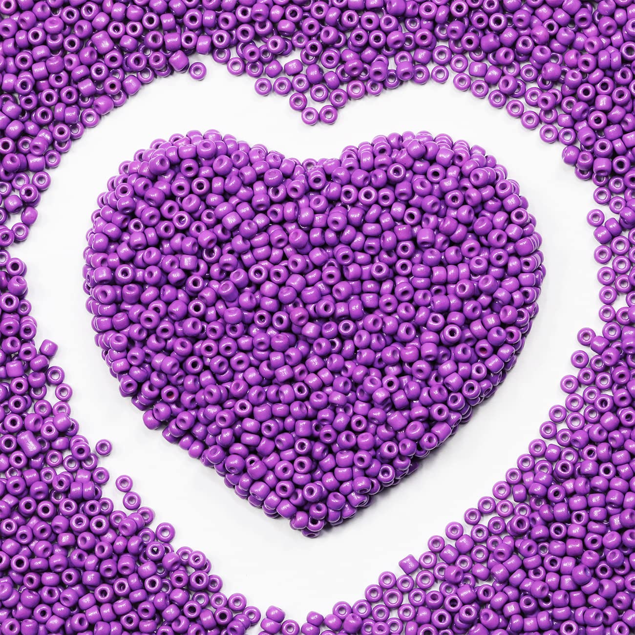 Bulk 3mm Purple Color Seed Beads for Jewelry Making 110 Grams About 4000pcs,8/0 Glass Craft Beads for Making Earrings, Bracelets, Pendants, Waist Jewelry, DIY Handmade(Purple)
