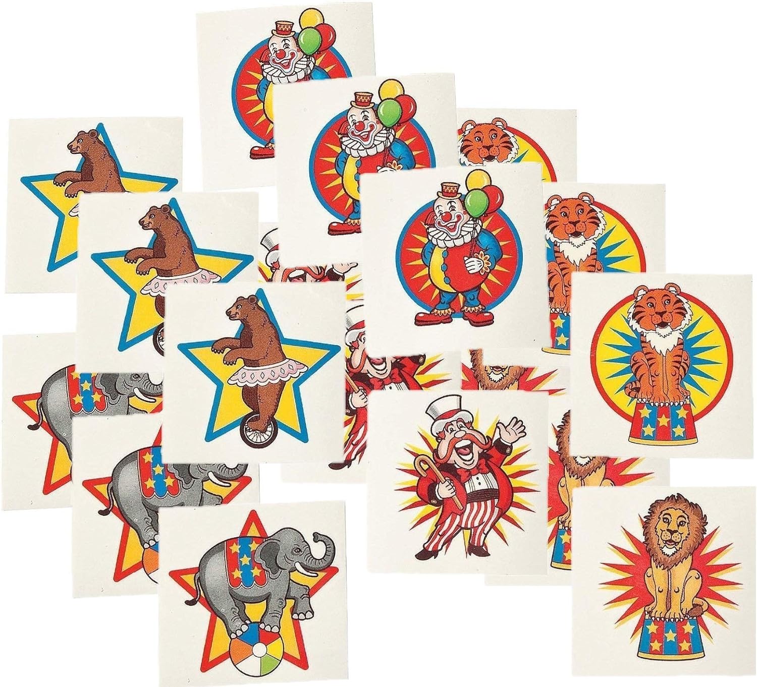 Fun Express Under The Big Top Kid's Temporary Tattoos (18 Dozen)