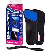 Powerstep SlenderFit Insoles - 3/4 Length, Neutral Arch Support Insoles for Women's Fashion Shoes, Heels and Boots, Low Profile Design, Odor Control, Ball of Foot Cushioning (Black & Khaki)