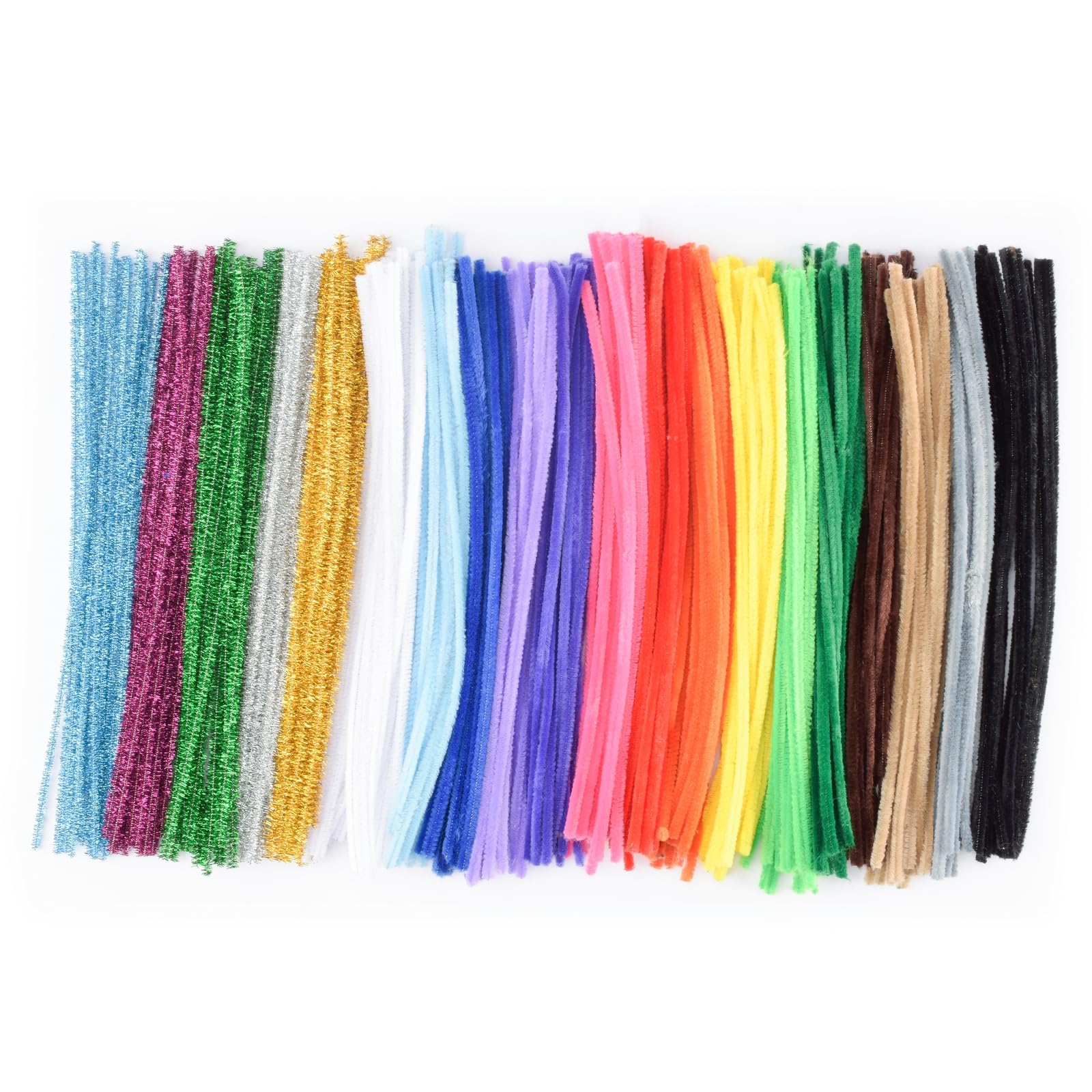 Vaessen Creative, 300 Pieces, Multi Colours and Sparkly, Arts Kids, Pipe Cleaners Kit, Craft Supplies, 30cm x 6mm, Various, One Size