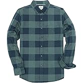 Dubinik® 6 oz Flannel Shirt for Men Plaid Mens Button Down Long Sleeve Shirts Cotton Casual