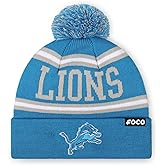 FOCO NFL Unisex-Adult NFL Team Logo Stripe Pom Beanie Hat