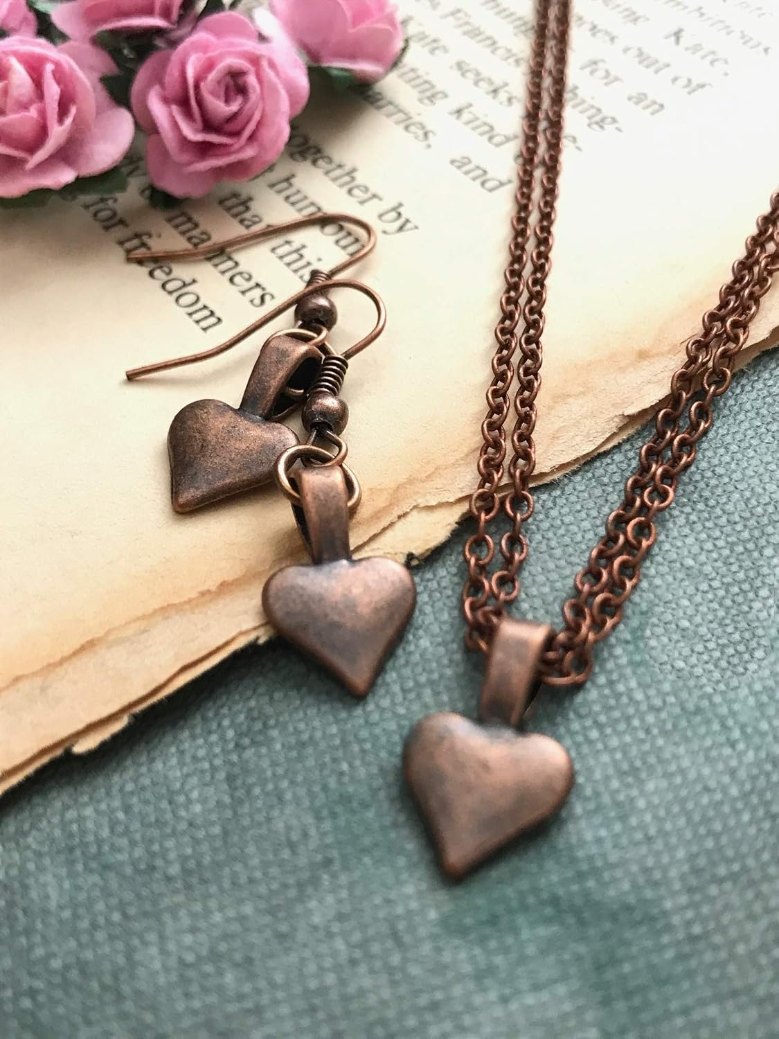 Victorian Valentine Copper Necklace 