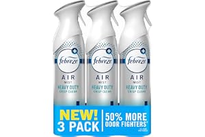 Febreze Air Mist, Air Freshener Spray, Odor Fighting Room Spray, Deodorizer for Home Bathroom Kitchen Office Apartment Dorm Room Classroom, Heavy Duty Crisp Clean Scent, 8.1oz (Pack of 3)
