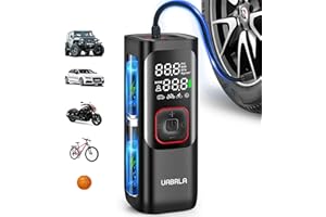 UABRLA Tire Inflator Portable Air Compressor 20000mAh & Powerful 160PSI, Cordless Tire Inflator with Accurate LCD Pressure Gauge, Electric Air Pump for Car Tires, Motorcycle, Bike, Ball