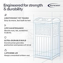 Suncast 33 Gallon Wicker-Style Hideaway Trash Can