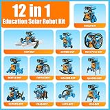 OMWay Solar Robot Toys 12-in-1 STEM Kit 228 Parts Blue view 6