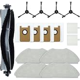 Netezza T20 Accessories Replacement Fit Airrobo T20+ Robot Vacuum Cleaner | Includes 1 Main Brush, 2 HEPA Filters, 4 Dust Bags, 4 Mop Pads, 4 Side Brushes, T20+ Replacement Parts，Value Package