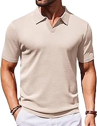 COOFANDY Mens Golf Shirts Short Sleeve Knit