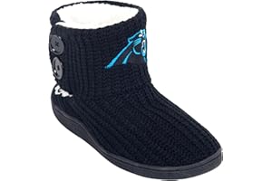 FOCO NFL Carolina Panthers Womens Knit 2 Button BootKnit 2 Button Boot, Team Color, Large / 9-10