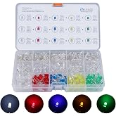 ELEGOO 3mm and 5mm Diffused and Clear Assorted LED Kit 5 Colors Compatible with Arduino (Pack of 600)