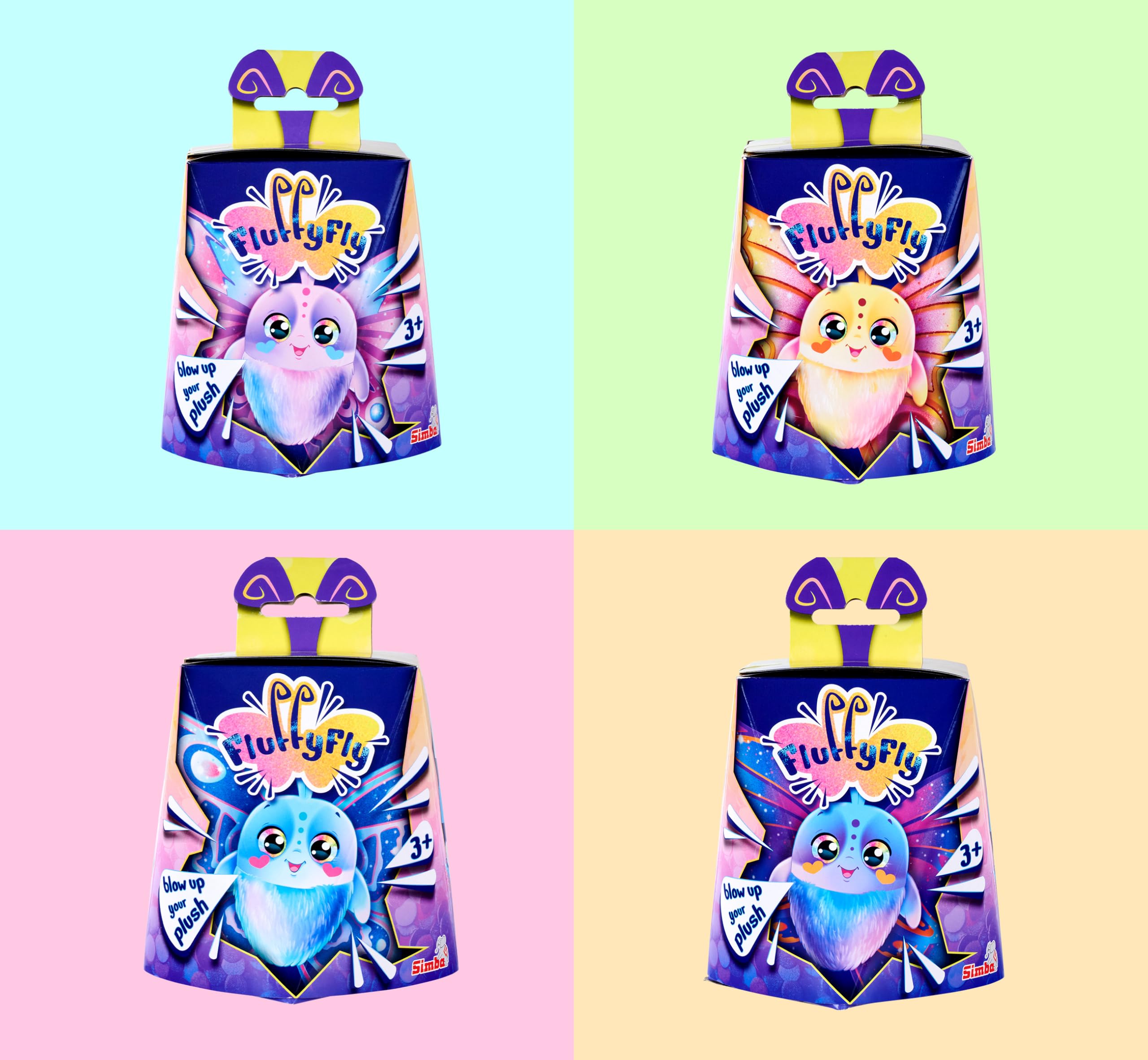 Simba Plüsch Schmetterling Fluffyfly (30 cm) – Aufblasbares Kuscheltier mit Regenbogen-Augen und Überraschungseffekt – Geschenkidee für Kinder – weiches Stofftier ab 3 Jahren für Mädchen und Jungen 7