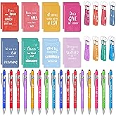 DoubleCare 48 Pcs Thank You Gifts Inspirational Notebooks with Pen & Keychain, 3 x 5 Inch Motivational Mini Notepads Bulk,Cute Colorful Journal Notebooks for Employee Teacher Staff Coworker