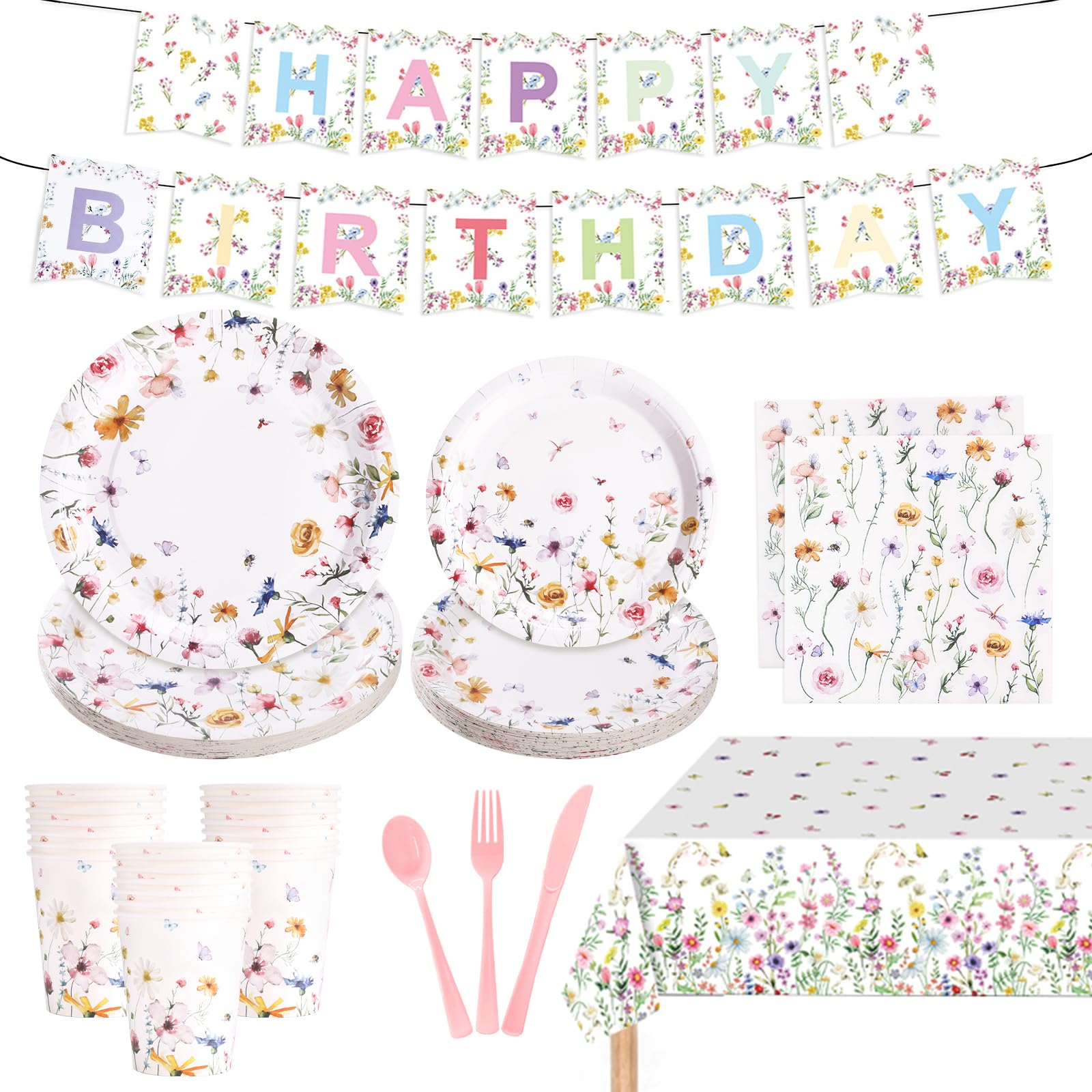 Rngmsi Wildflower Birthday Decor – 9-Piece Floral Honeycomb Centerpieces, Spring Party Table Decorations For Girls - View #5