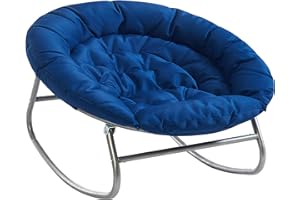 Urban Lifestyle Rocking Saucer Chair,Microfiber, Navy Blue