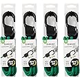 Nite Ize SlideLock Carabiner Bungee - Simple Carabiner Clip with Sliding Lock Feature - Adjustable Bungee Strap for Securing & Bundling Gear - 48", Green (4 Pack)