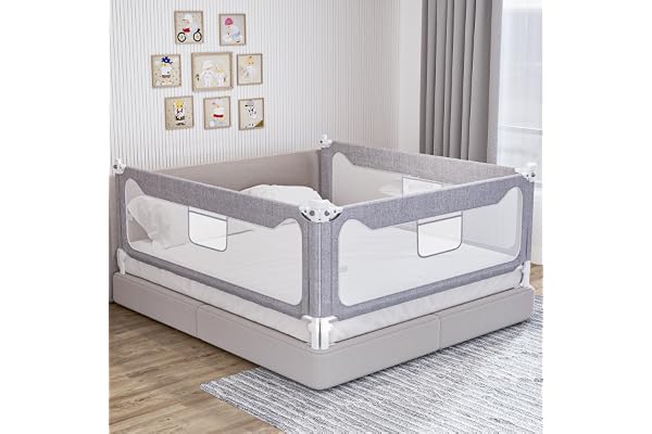 3 Pack King Size Bed Rails for Toddlers Upgrade Baby Bed Rail Guard | Toddler bed rail Height Adjustable Specially Designed f