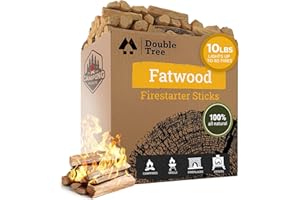 DOUBLE TREE FOREST PRODUCTS Double Tree Fatwood Fire Starter Sticks - Premium Organic Resin Rich, Non Toxic Fire Kindling for Wood Stoves, Fireplaces, Campfires, Bonfires - Clean & Natural Burning for Outdoor Cooking (10 Pounds)