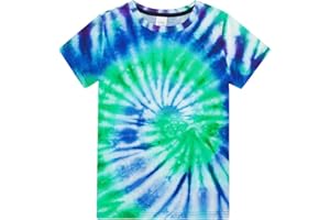 SunFocus Boys Tie Dye Shirt Size 4-14 Hippies Senior Rainbow Tees T Shirts for Kids