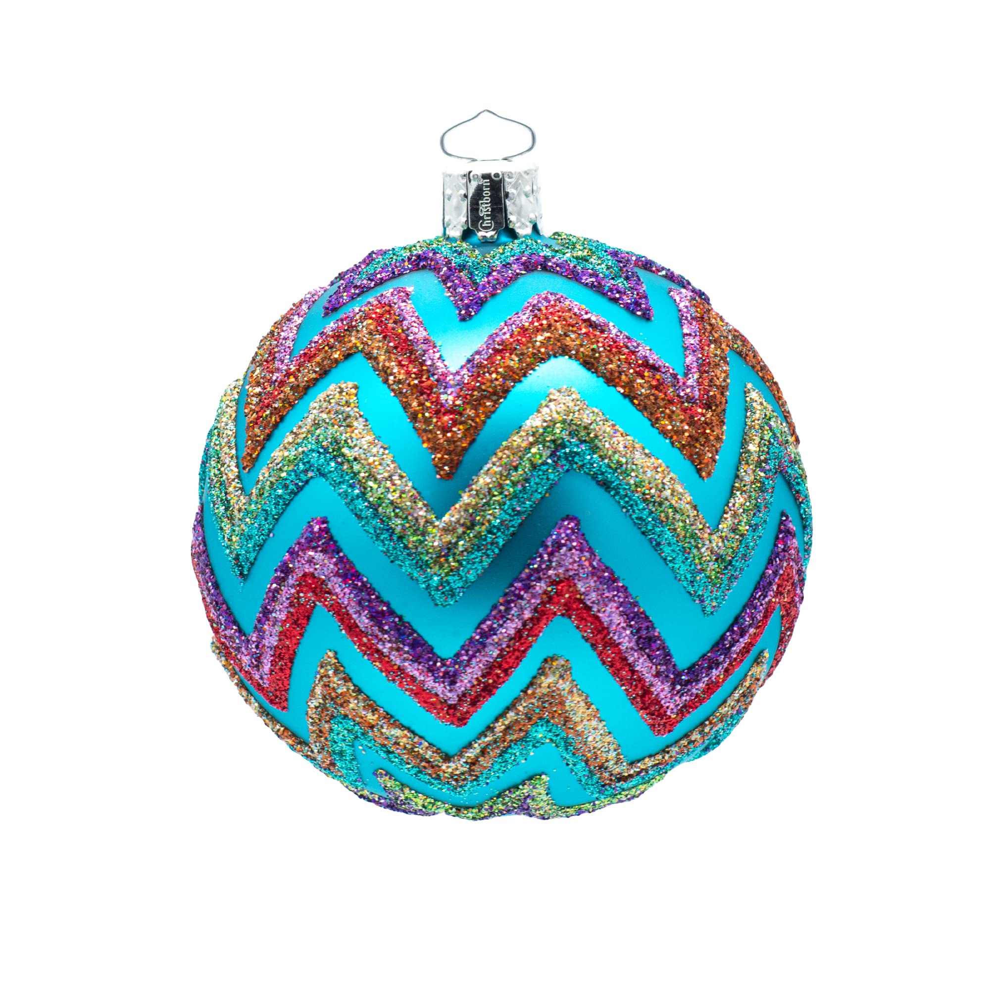 Christborn Zack 3/Ktn Christmas Bauble 8 cm Matt Aqua