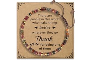 AGOT Thank You Gifts for Women: Teacher Appreciation Office Gifts for Coworkers Employee Boss Lady Manager Colleague Natural Stone Bracelet