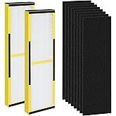 2 Pack FLT4825 True Filter B Replacement with 8 Pre-Filters Compatible with Guardian Air Purifier AC4825 AC4300 AC4800 AC4900 AC4850,H13 Filter