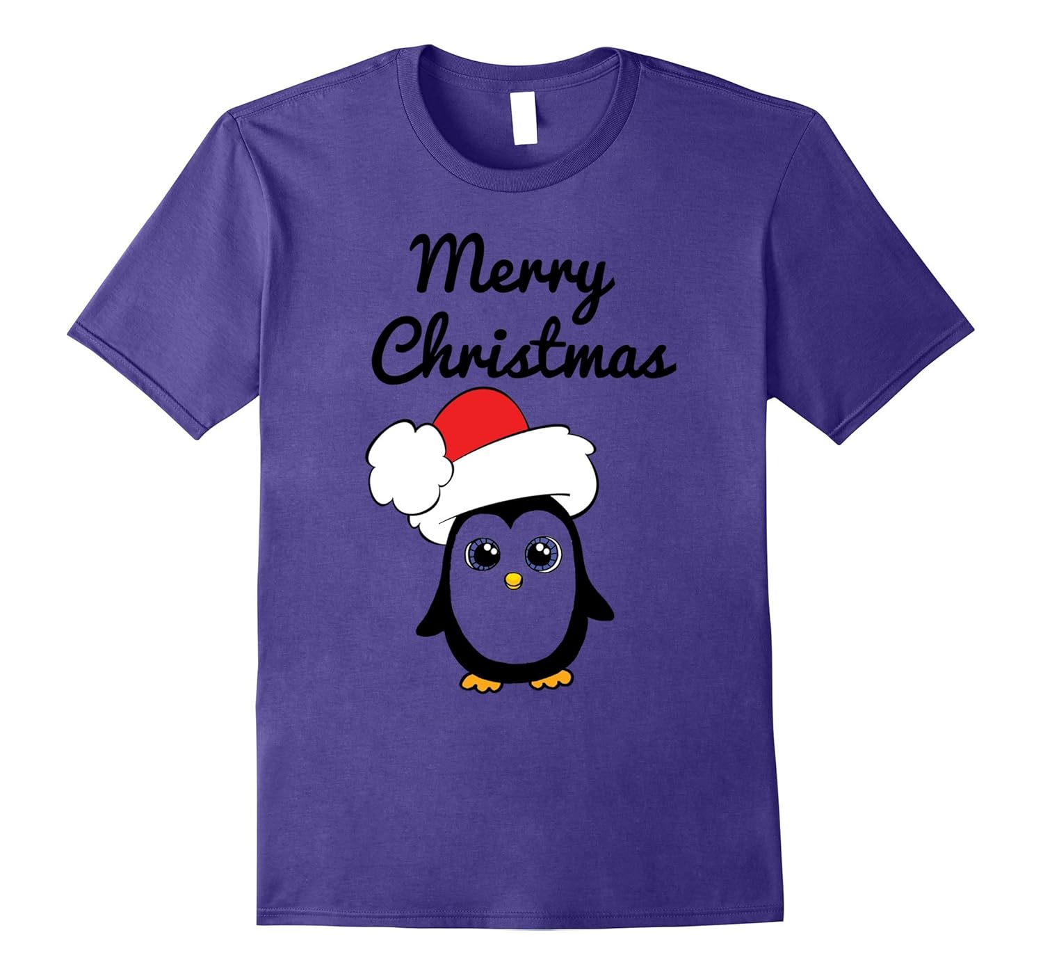 Penguin T-shirt - Merry Christmas - Cute Penguin with Santa-ANZ