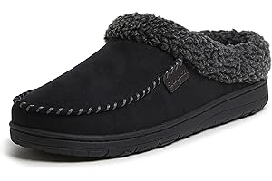 Dearfoams Men’s Brendan Indoor/Outdoor Breathable Memory Foam Clog House Shoe with Wide Widths Slipper