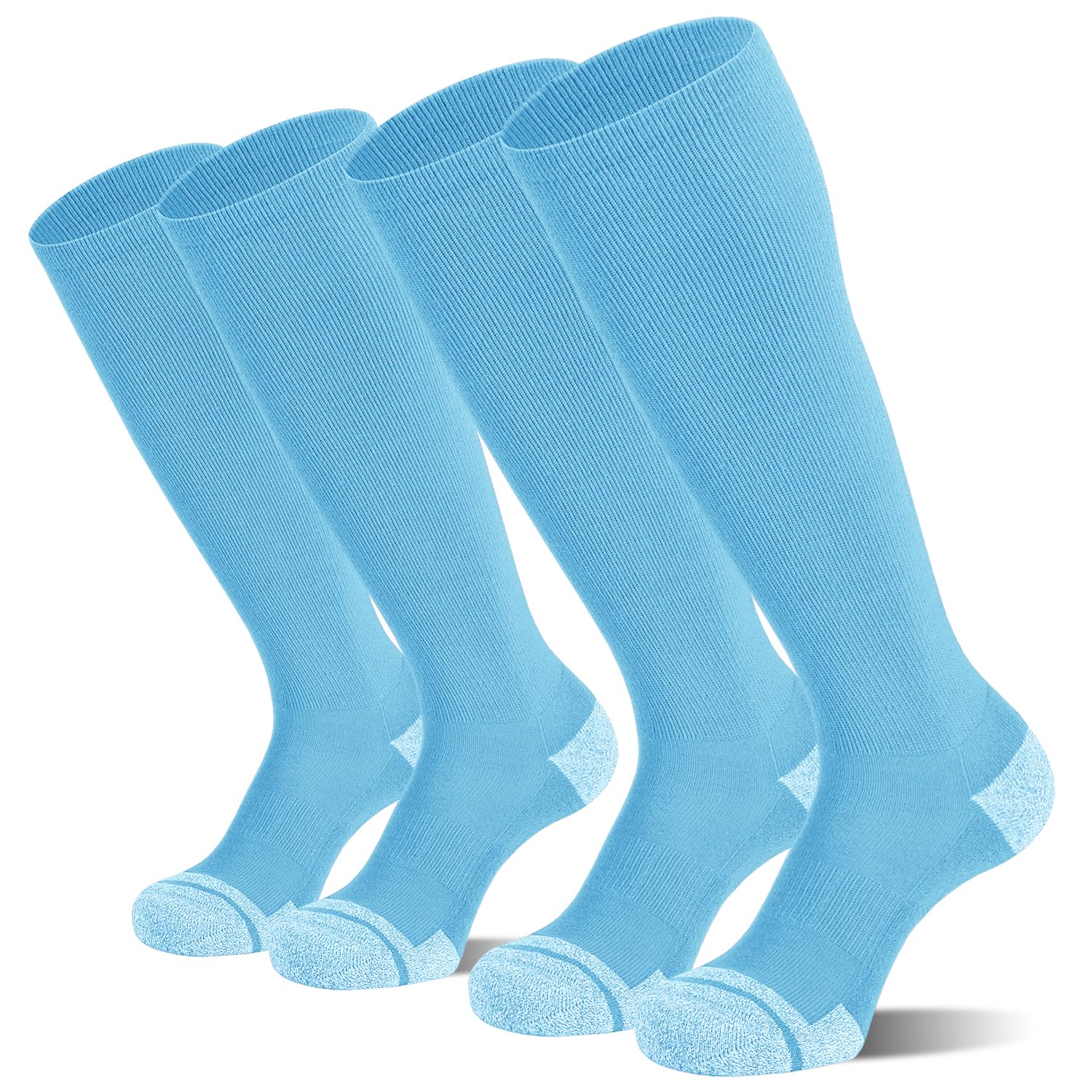 Photo 1 of CS CELERSPORT 2 Pack Baseball Softball Soccer Socks Over the Calf Sports Tube Socks for Kids Youth and Men Women X-Small Light Blue