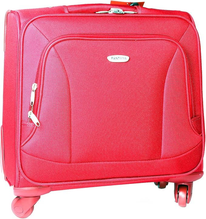 Red Colour Instyle 4 Swivel Wheels Spinner Laptop Trolley Bag/ Cabin