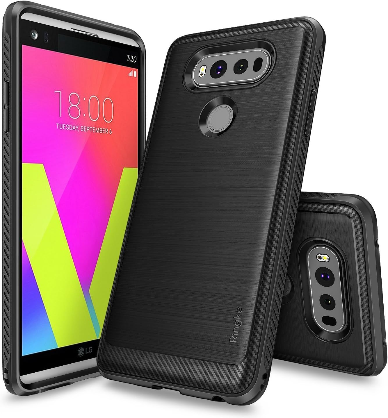 Ringke Onyx Case Compatible with LG V20, Resilient Strength Flexible Durable Anti-Slip Drop Protection Shock Absorption TPU Defensive Cover for LG V20 - Black