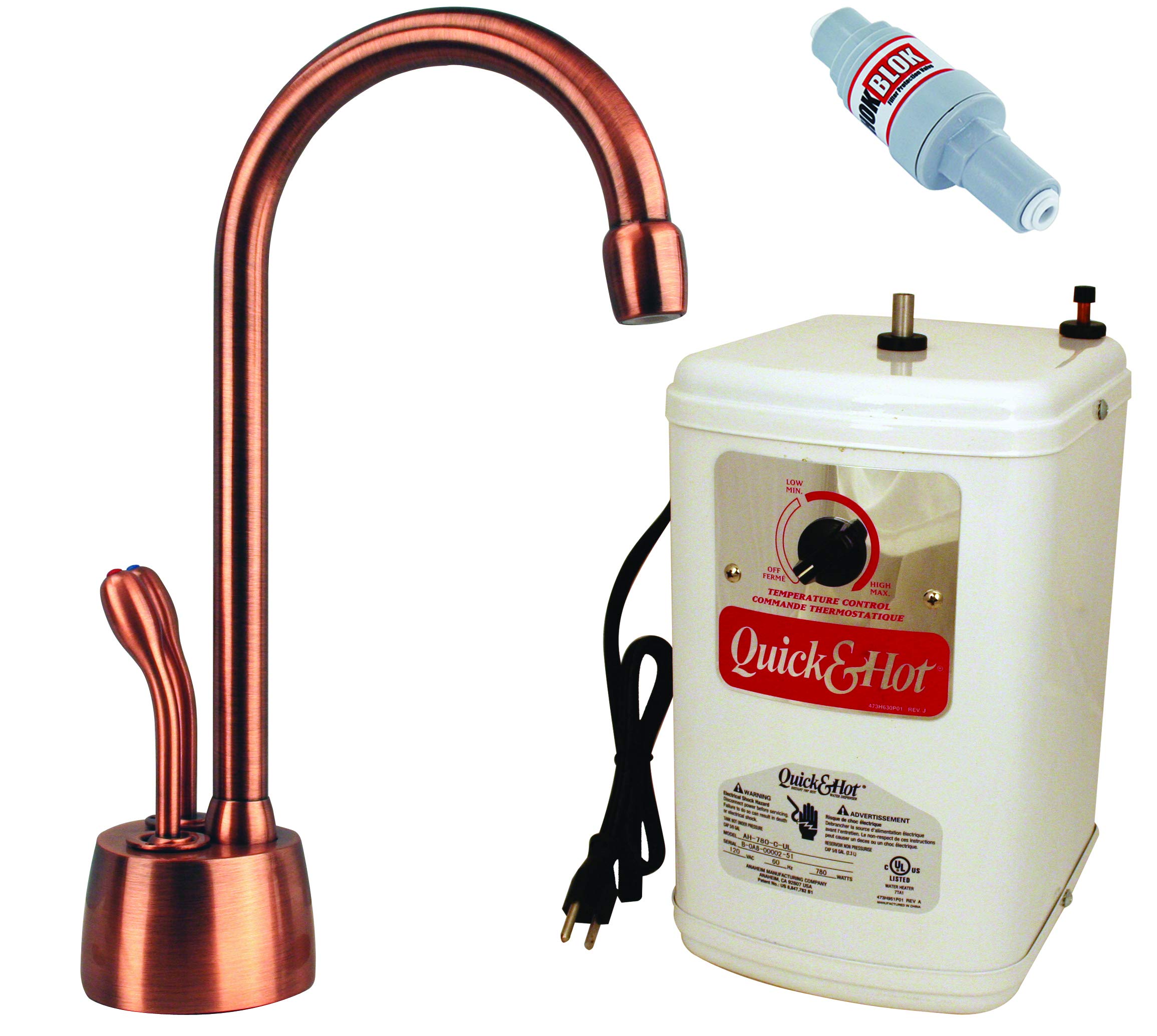 Photo 1 of Westbrass D272HFP-11 Develosah 2-Handle Hot and Cold Water Dispenser with Instant Heating Tank, Antique Copper