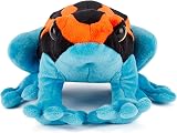 Zappi Co 100% Recycled Plush Poison Dart Frog 21cm Orange Blue Toy view 2