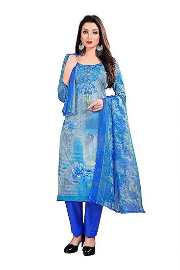 Anand presents cotton dress material beige and pink unstitched