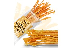 iPaw Turkey Tendons for Dogs, 100% Turkey and US Sourced Raw Material, Hypoallergenic, All Natural Human Grade Puppy Chew, Rawhide Alternative Dog Treats, 1 Unit/Pack Strip (Large)