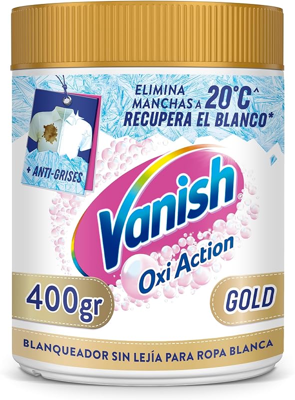Vanish oxi action multipoder - tira manchas multibenefícios, alvejante e intensificador de lavagem, para roupas brancas, pó, sem alvejante 400gr