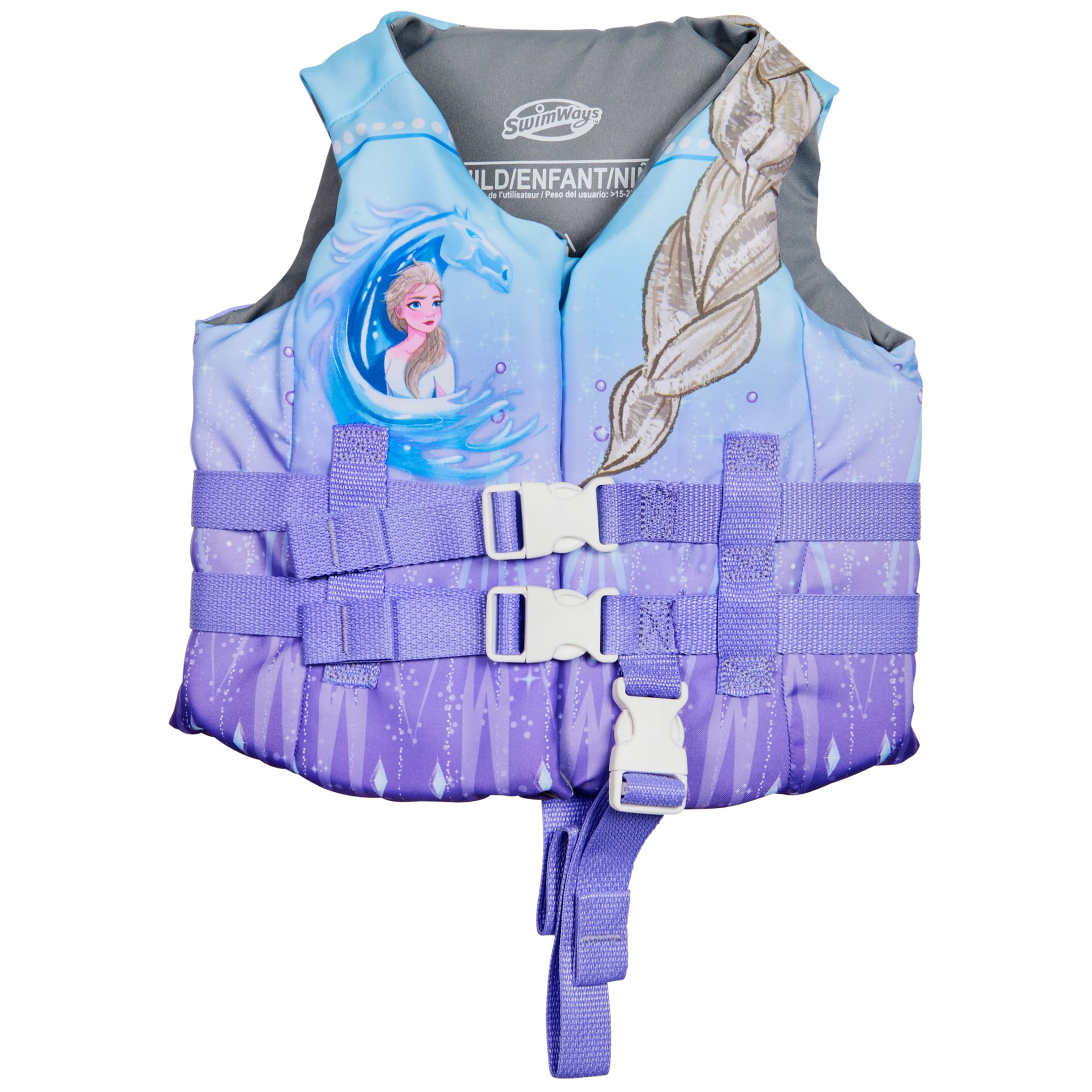 Photo 1 of SwimWays Disney Princess Swim Trainer Life Jacket, US Coast Guard Approved Kids Swim Vest, Pool Floats & Life Jackets for Kids 33-55 lbs, Elsa