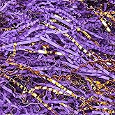 Ottwlli Ottwlli150Gram Purple & Gold Color Crinkle cut paper shred Filler Gift Box Filling Easter Grass for Wedding, Birthday, Anniversary,Valentine, Christmas Gift Box Filler