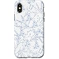 iPhone X/XS Cute Flowers Botanical Blue & White Toile French Pattern Case
