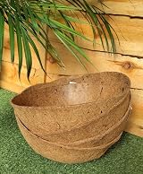 Ambassador 4x Natural Coco Hanging Basket Liners 14 Inch cupped shape view 2