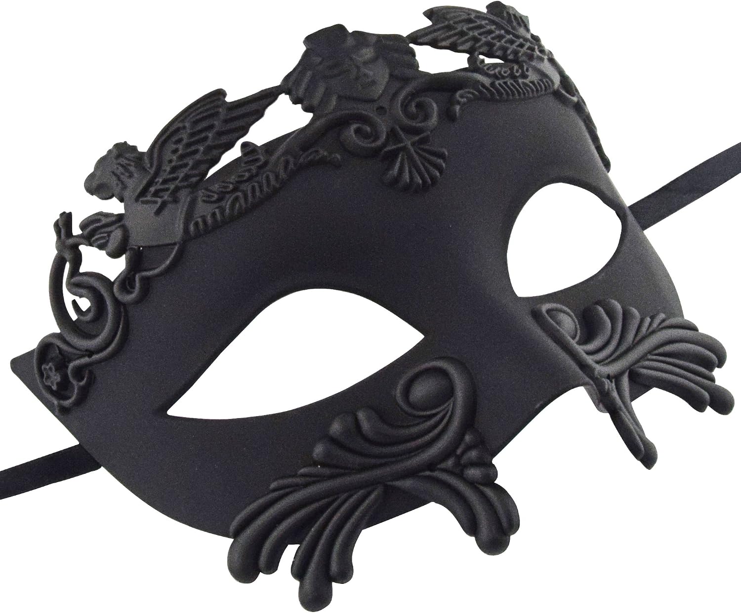 KEFAN 1 Ancient Greek Roman Masquerade Men Venetian Mardi Gras Wedding Ball Mask (Black) - Image 3
