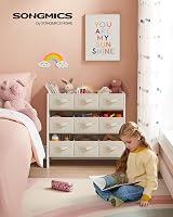 SONGMICS Toy Organiser 9-Box Shelf Cloud White GKR033W10 3-Tier view 3