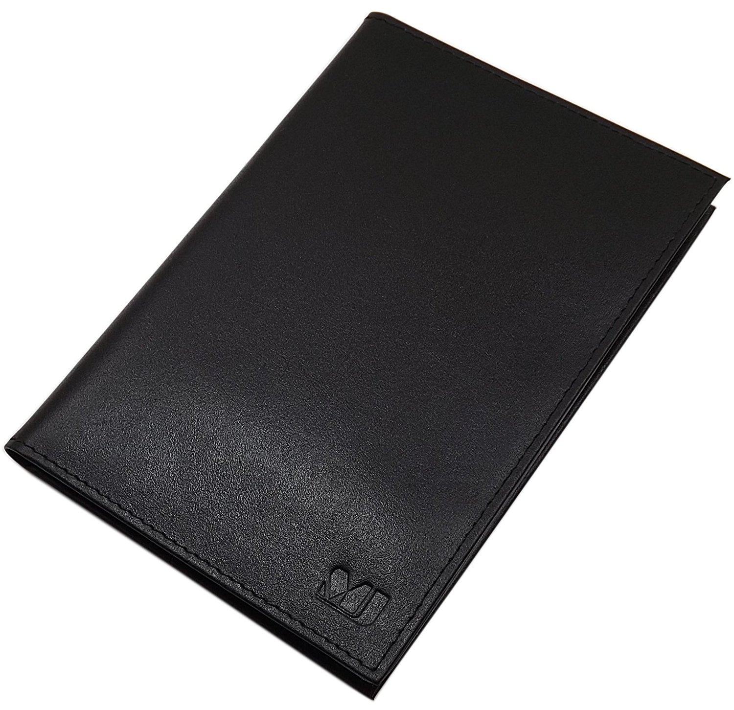 myledershop Vegetable Tanned Cowhide ID Card Holder 2 Pockets MJ-Design-Germany in Black