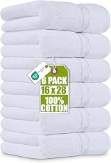 Utopia Towels Premium Hand Towels 100% Combed Cotton 41 x 71 cm 6-Pack White view 1