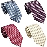 ZENXUS Extra Long Ties for Men Big and Tall, 63 or 70 inch Long Neckties 4-Pack