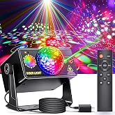 OIEZISRO Party Lights, DJ Disco Light Disco Ball Light Sound Activated Strobe Stage Lights for Parties Birthday Christmas Gift Wedding Karaoke Bar Club Pub Dance Home Living Room Halloween Decorations