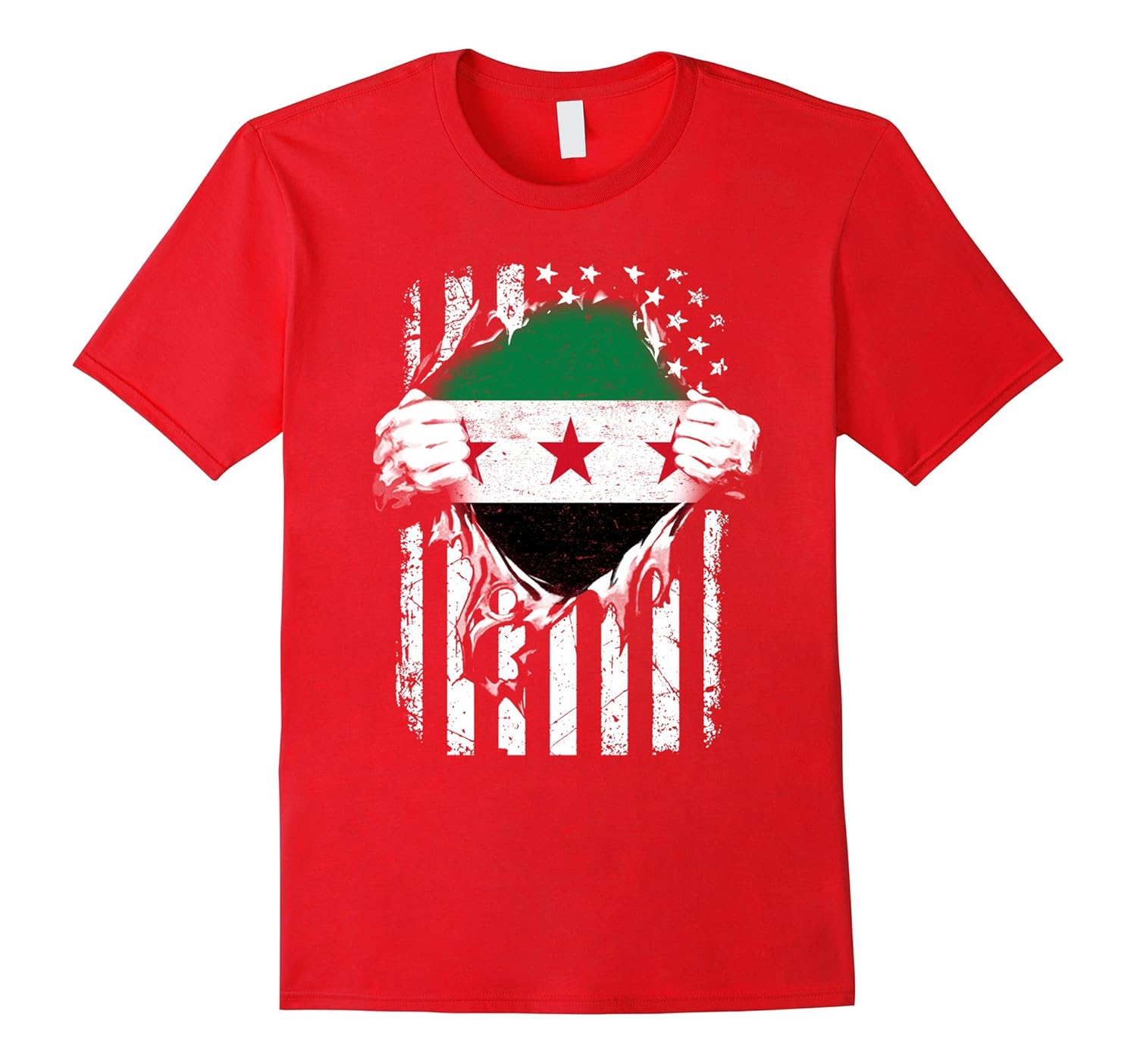 Super Syria Hearts American Syrian Patriot Flag Shirt-ANZ