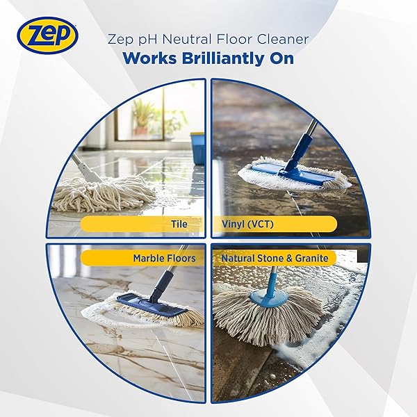 ZEP NEUTRAL PH INDUSTRIAL FLOOR CLEANER – 1 GALLON – ZUNEUT128 – CONCENTRATED PRO TRUSTED ALL-PURPOSE FLOOR CLEANER